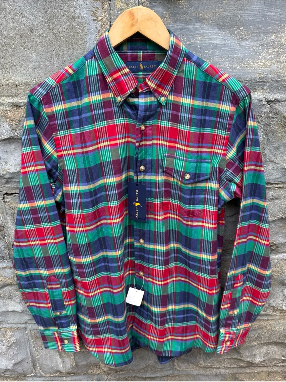 Polo Ralph Lauren Men's Classic-Fit Plaid Oxford Shirt Small Button Down